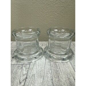2 Pc Home Interiors glass candle holder's Home Interiors USA